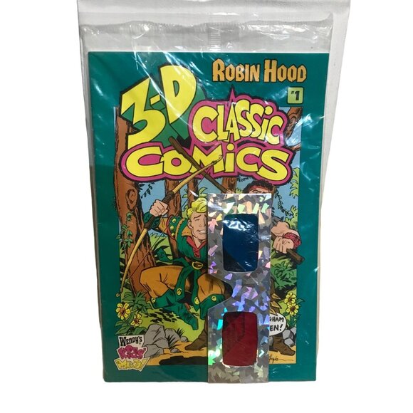Vintage Wendys Kids Meal 3D Classic Comics Robin Hood No.1 Sealed - Picture 1 of 5